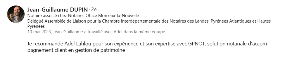 Recommandation LinkedIn 5